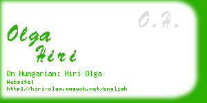 olga hiri business card